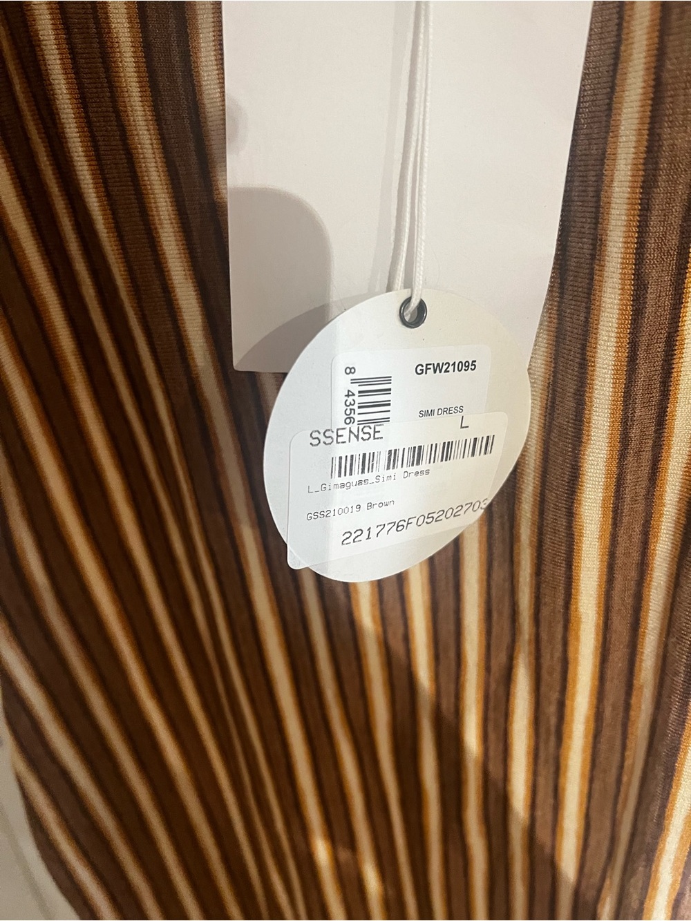 Gimaguas Brown and Cream Striped Slip Dress - Picture 3 of 4